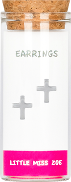 Little Miss Zoe Kids' Sterling Silver Cross Stud Earrings in Gift Bottle