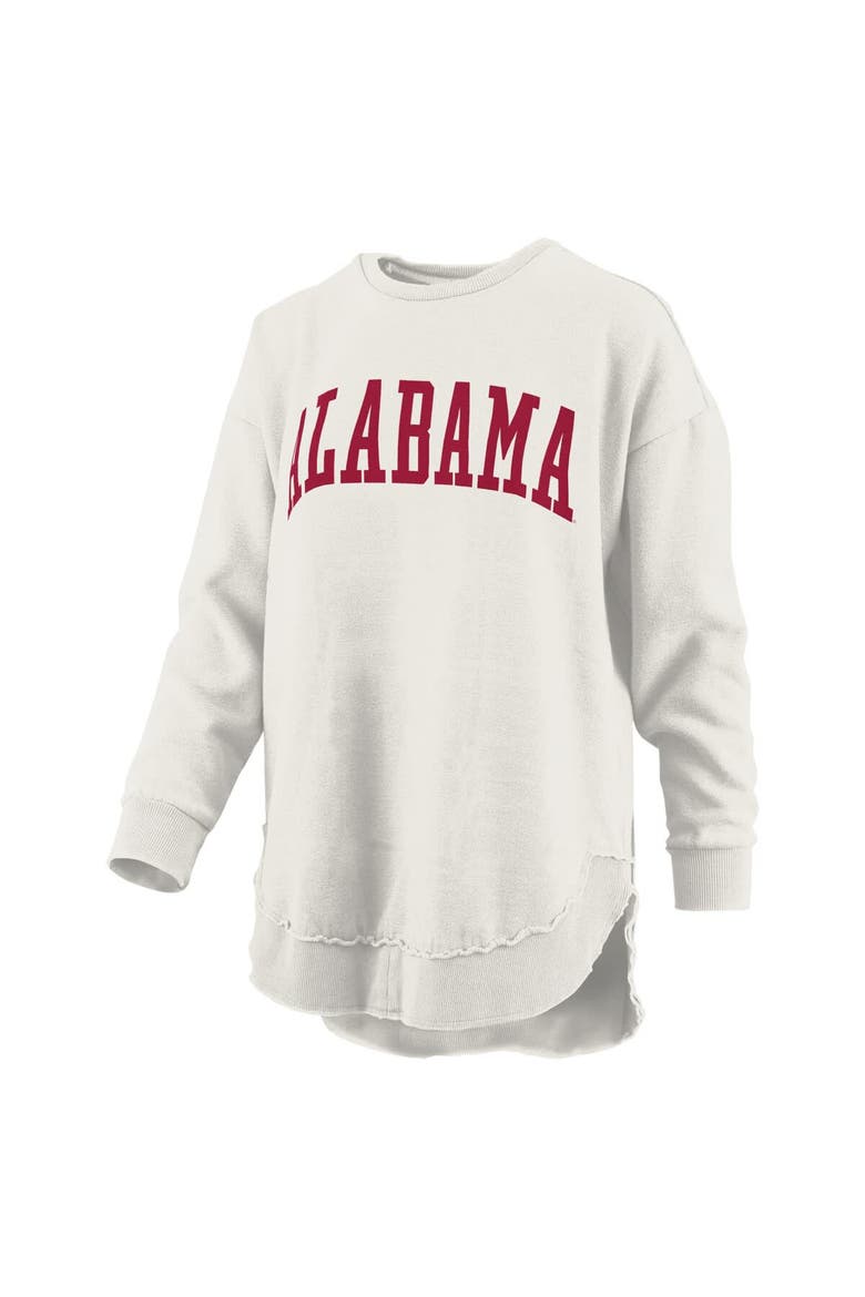 Women's Pressbox  Oatmeal Alabama Crimson Tide Melange Poncho Vintage Fleece Long Sleeve Pullover Sweatshirt, Alternate, color, Oatmeal