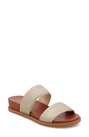 Mia Yelena Wedge Slide Sandal In Gold