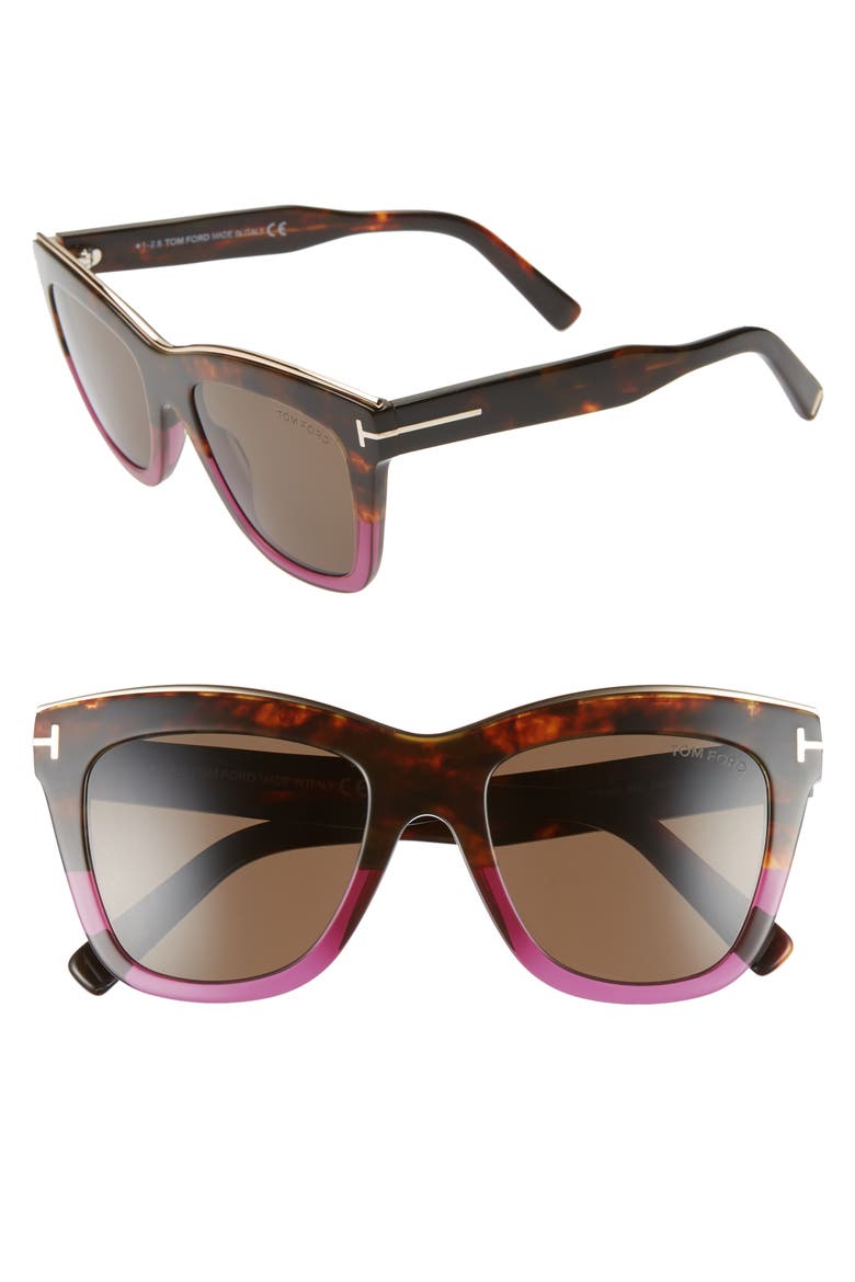 Julie 52mm Sunglasses, Main, color, VINTAGE HAVANA/ PURPLE/ BROWN