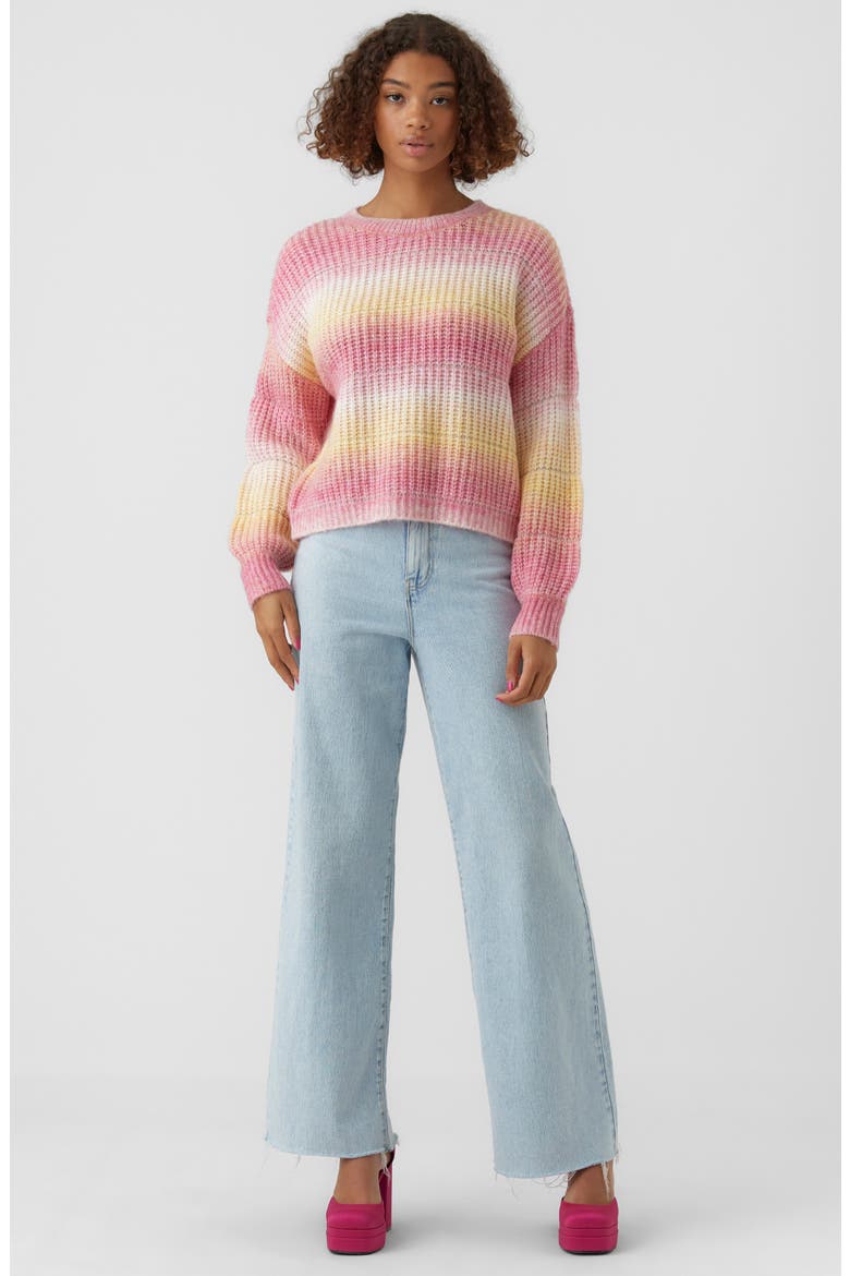 Begonia Ombré Stripe Sweater, Alternate, color, GOLDEN CREAM