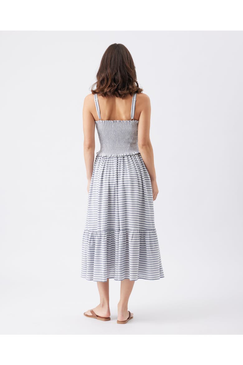 Sofia Stripe Dress, Alternate, color, Indigo / White