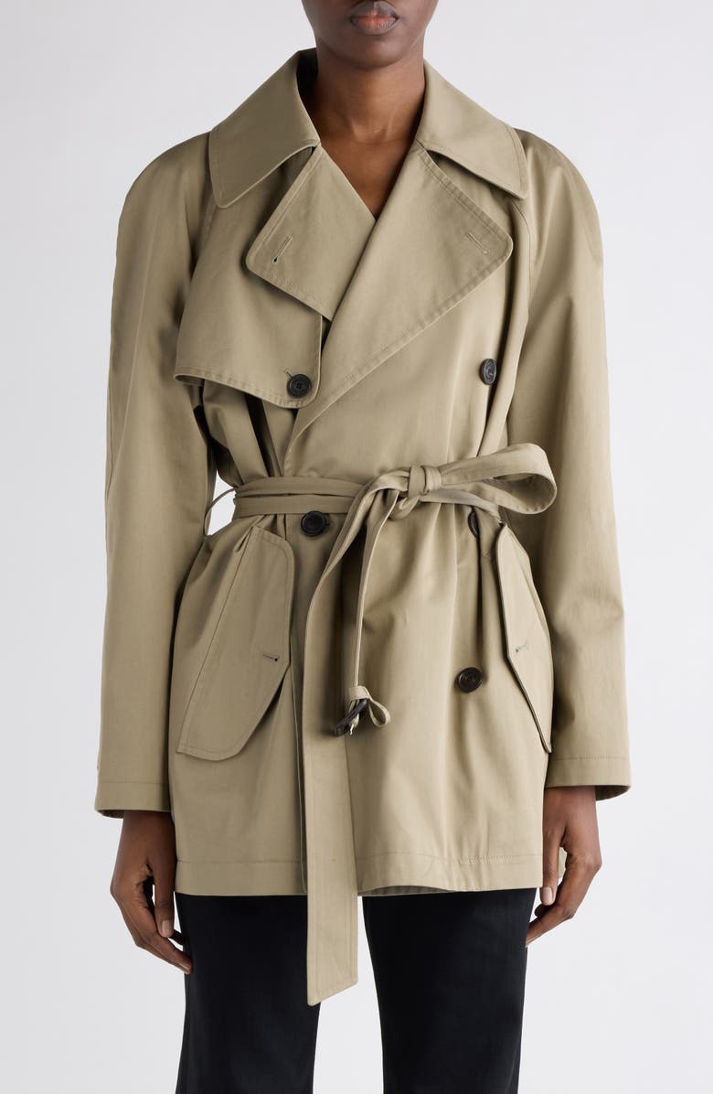Balenciaga Cocoon Short Trench Coat, Main, color, Explorer Beige