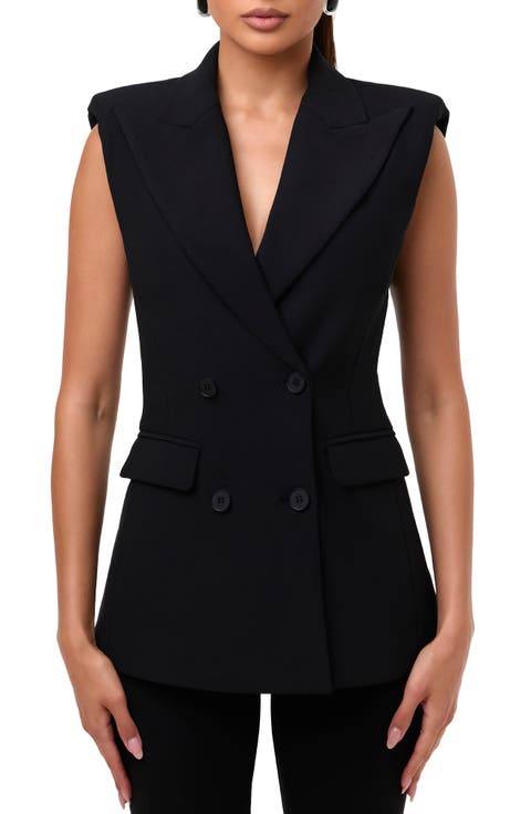 Sleeveless Ponte Blazer Vest