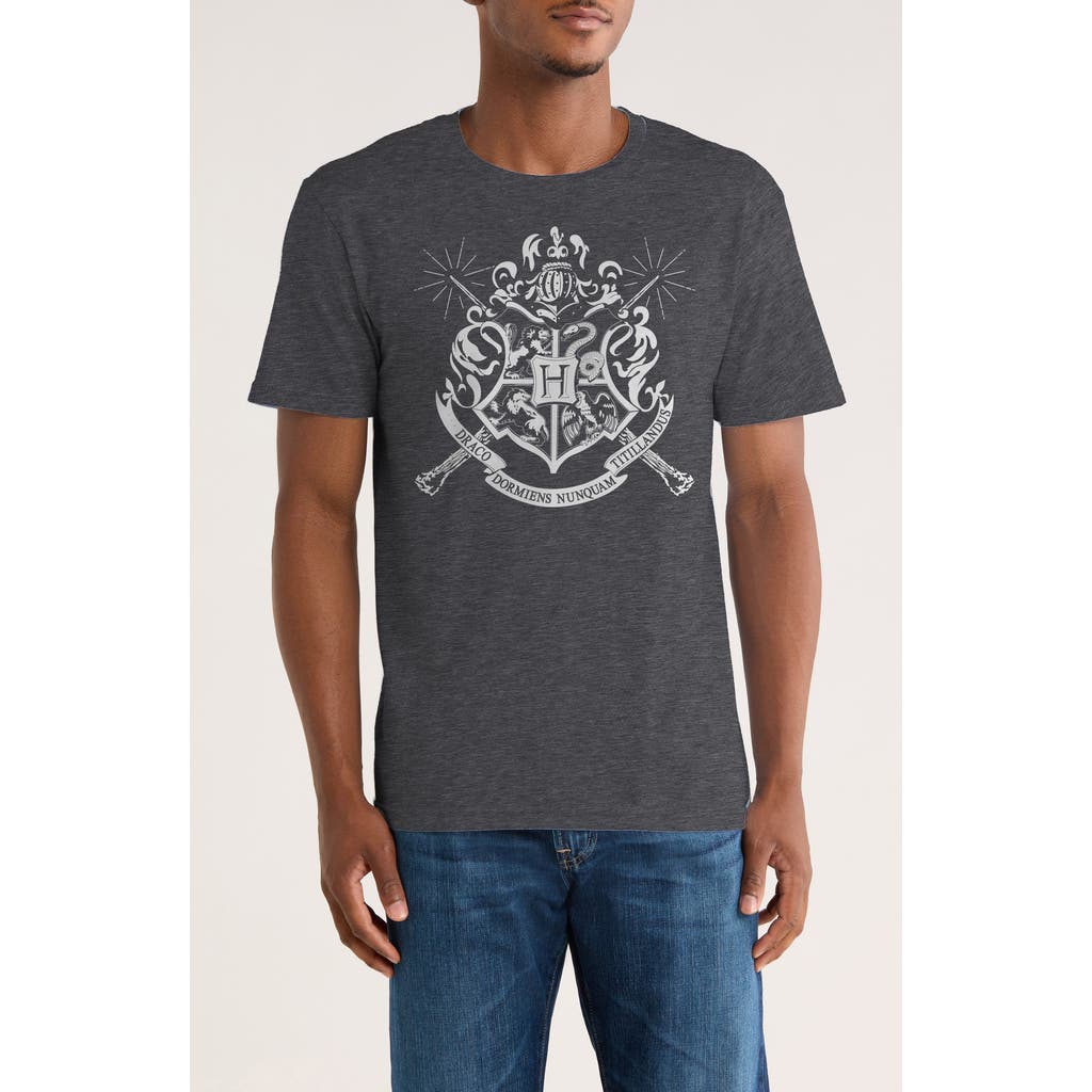 Monster Digital Harry Potter Hogwarts Emblem Graphic T-shirt In Gray