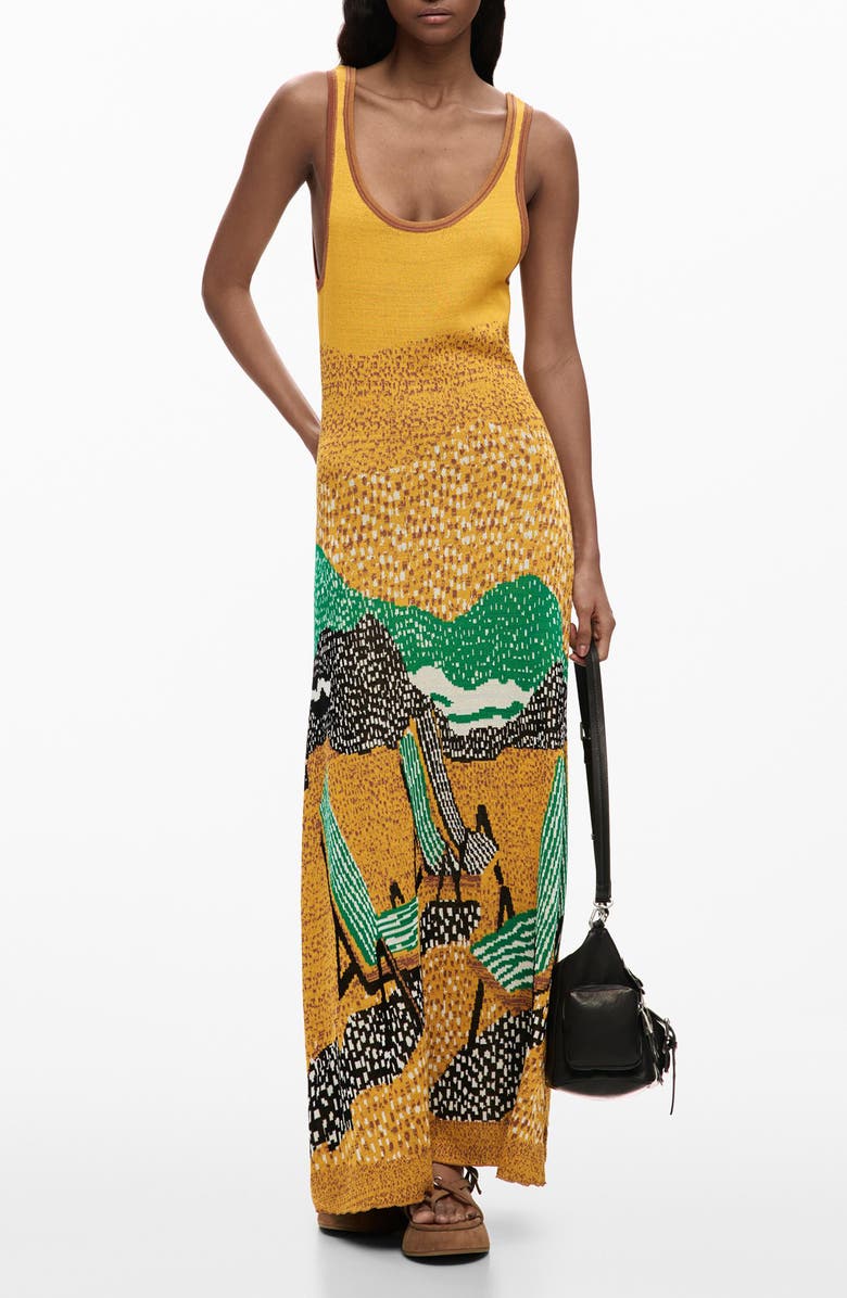 Desigual Sleeveless Knit Dress, Main, color, Yellow