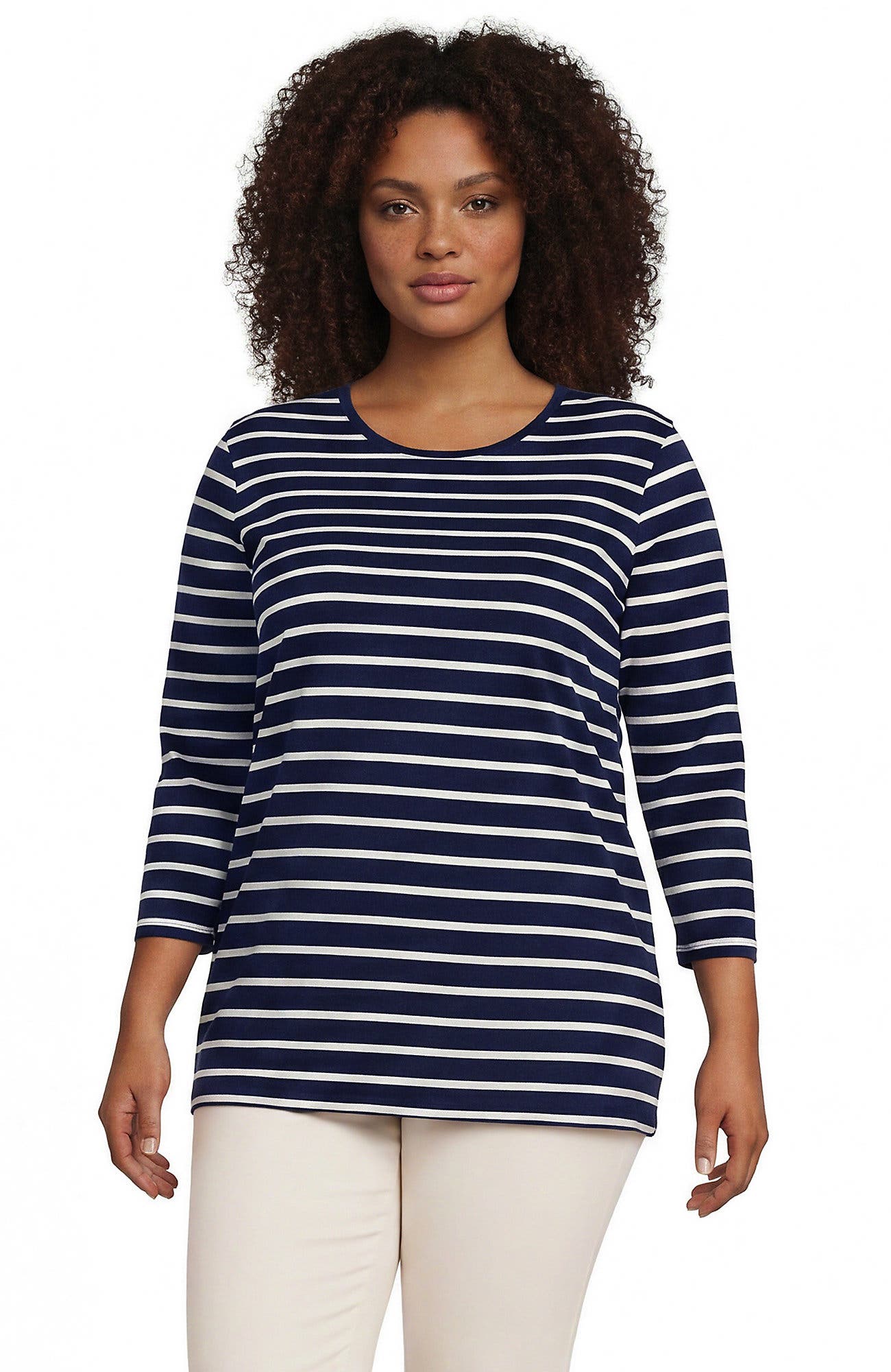 Deep Sea/Ivory Breton Stripe
