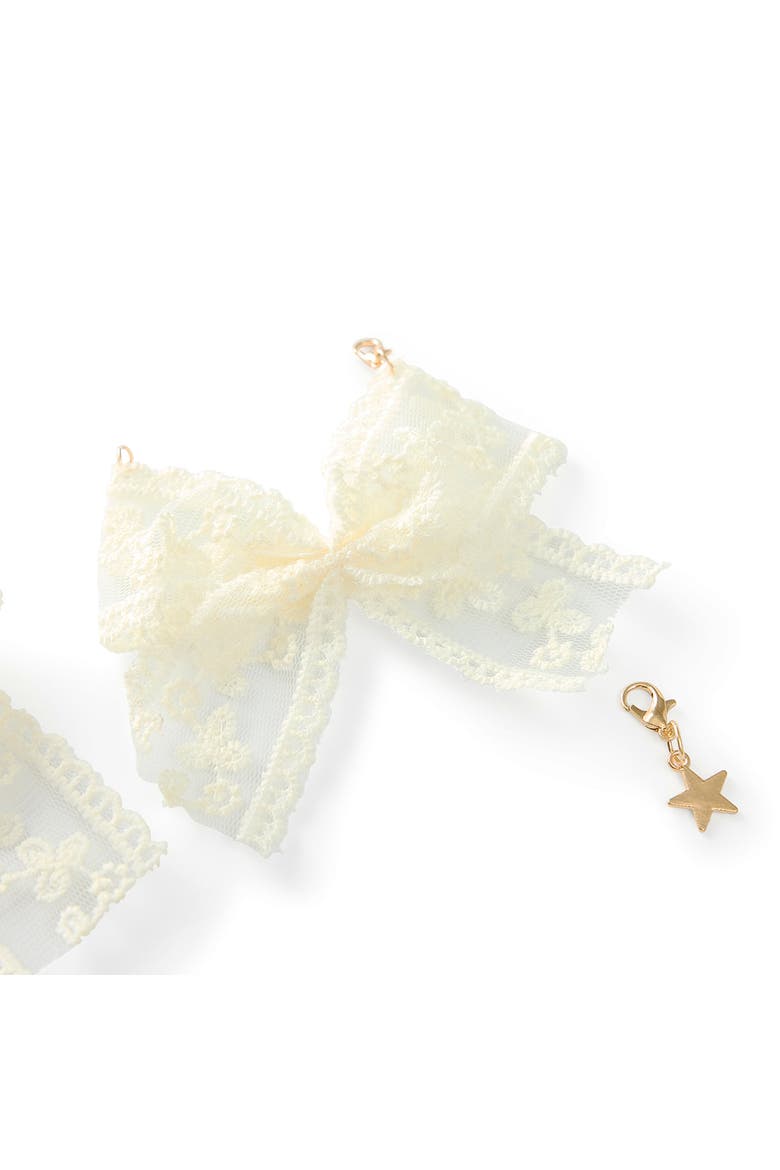 Lace Bows and Gold Charms Shoe Charm Set 5pc, Alternate, color, Multicolor