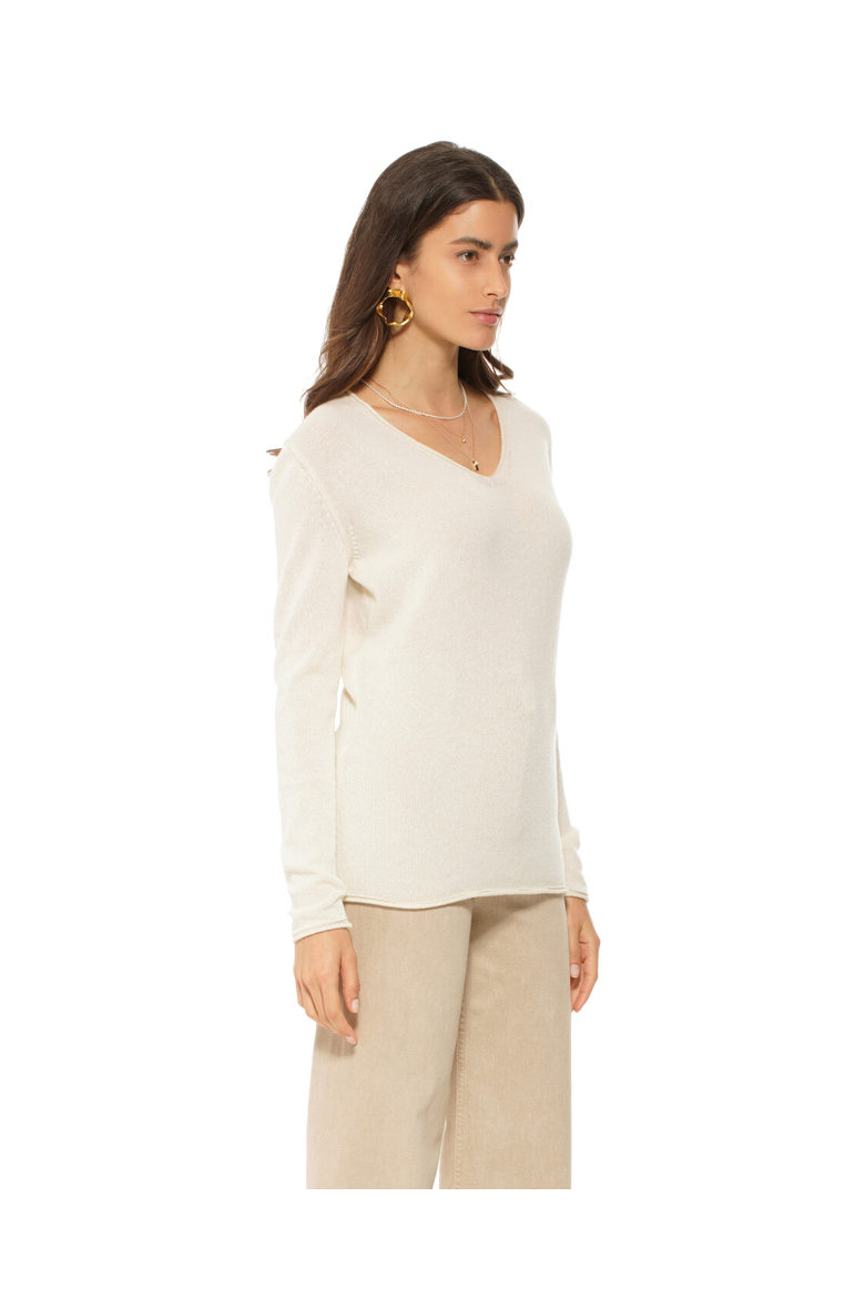 Ultra-Light Cashmere V-Neck Sweater, Alternate, color, Cyan
