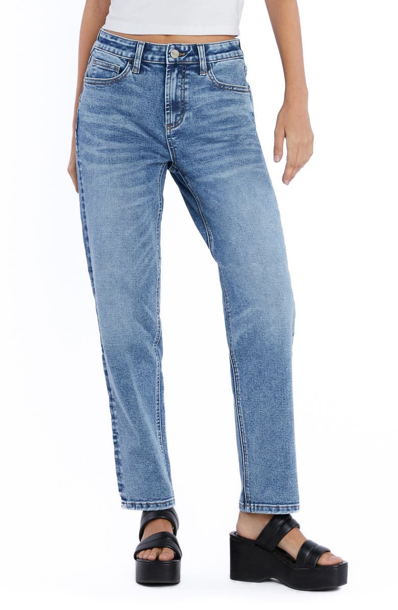 HINT OF BLU High Waist Ankle Straight Leg Jeans, Main, color, 