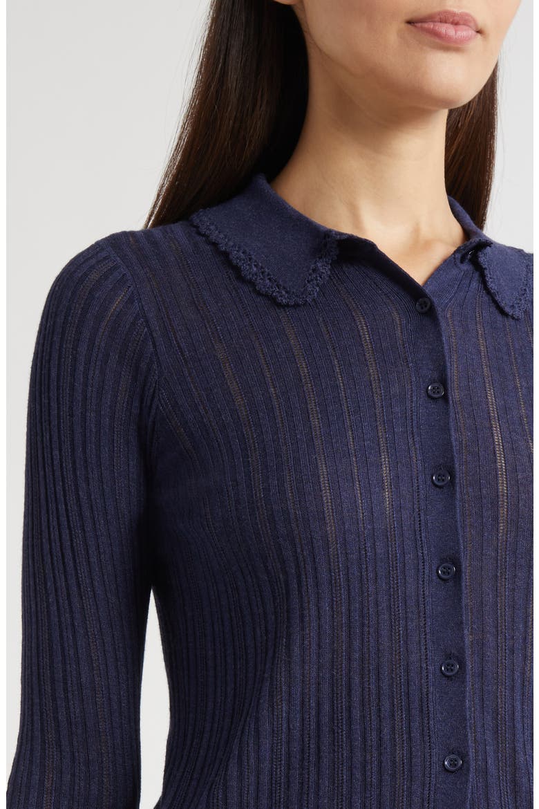 Lottie Pointelle Rib Cardigan, Alternate, color, MIDNIGHT