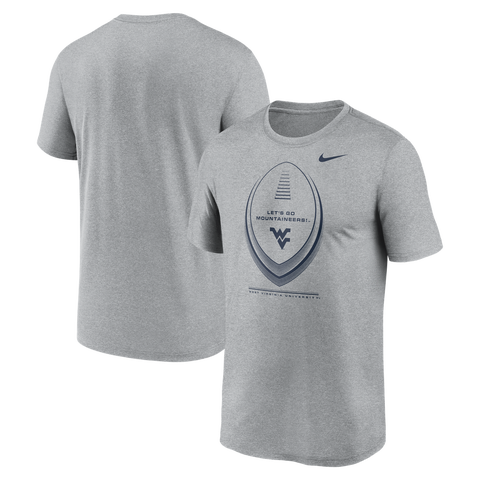 Men's Nike Gray West Virginia Mountaineers Primetime Legend Football Icon Dri-FIT T-Shirt