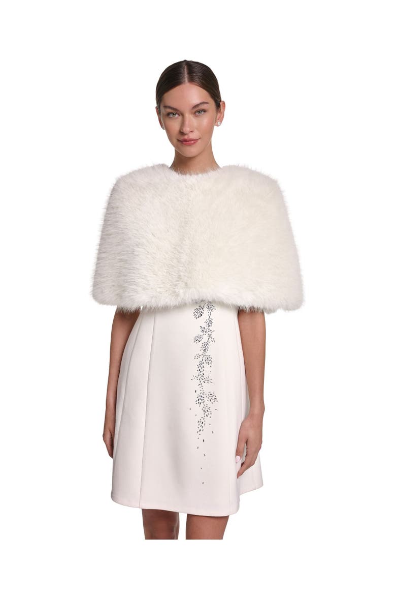 Faux Fur Capelet, Main, color, Cream