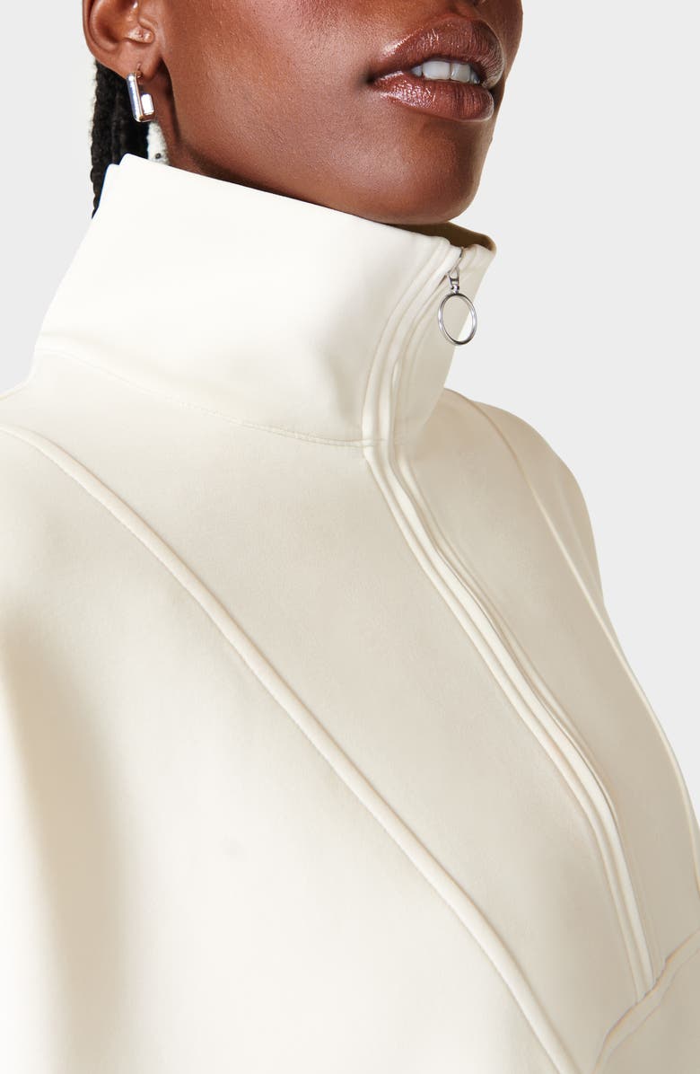 Sweaty Betty Half Zip Fleece Pullover, Alternate, color, Studio Whi