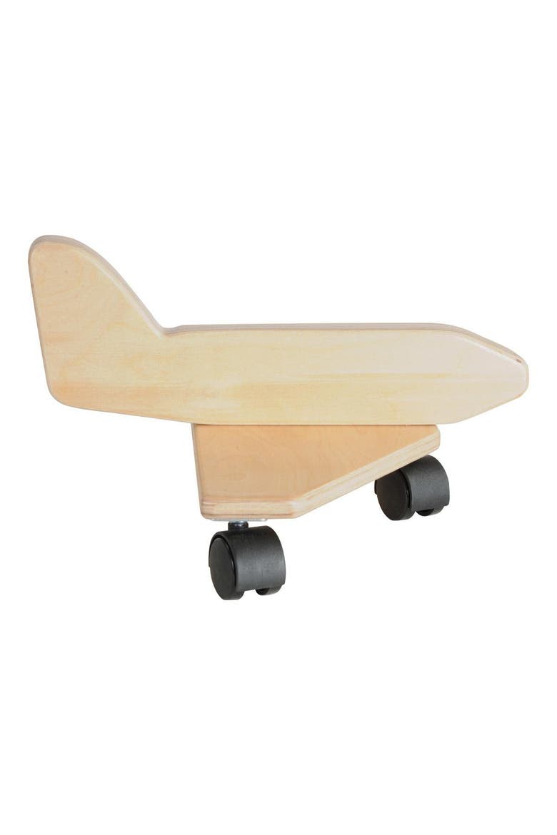 Birch and Maple Wooden Jet Plane, Alternate, color, Beige