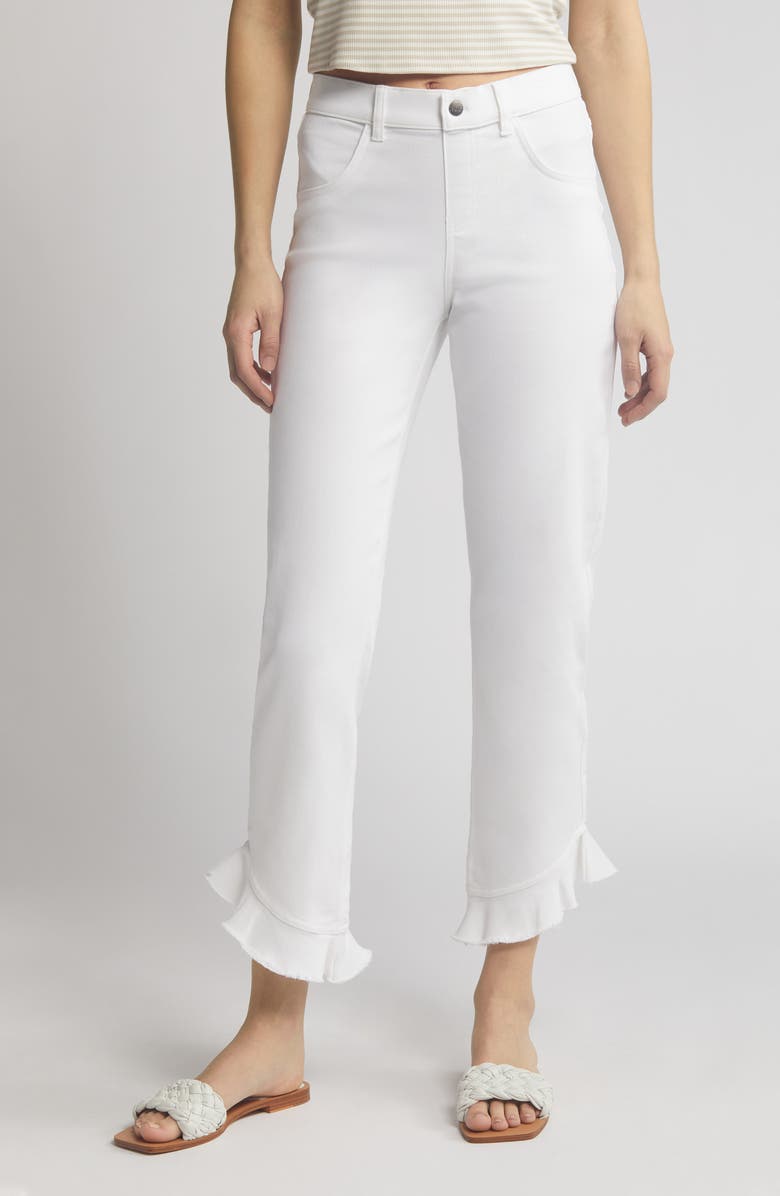 Hue Ruffle Denim Skimmer Leggings, Main, color,