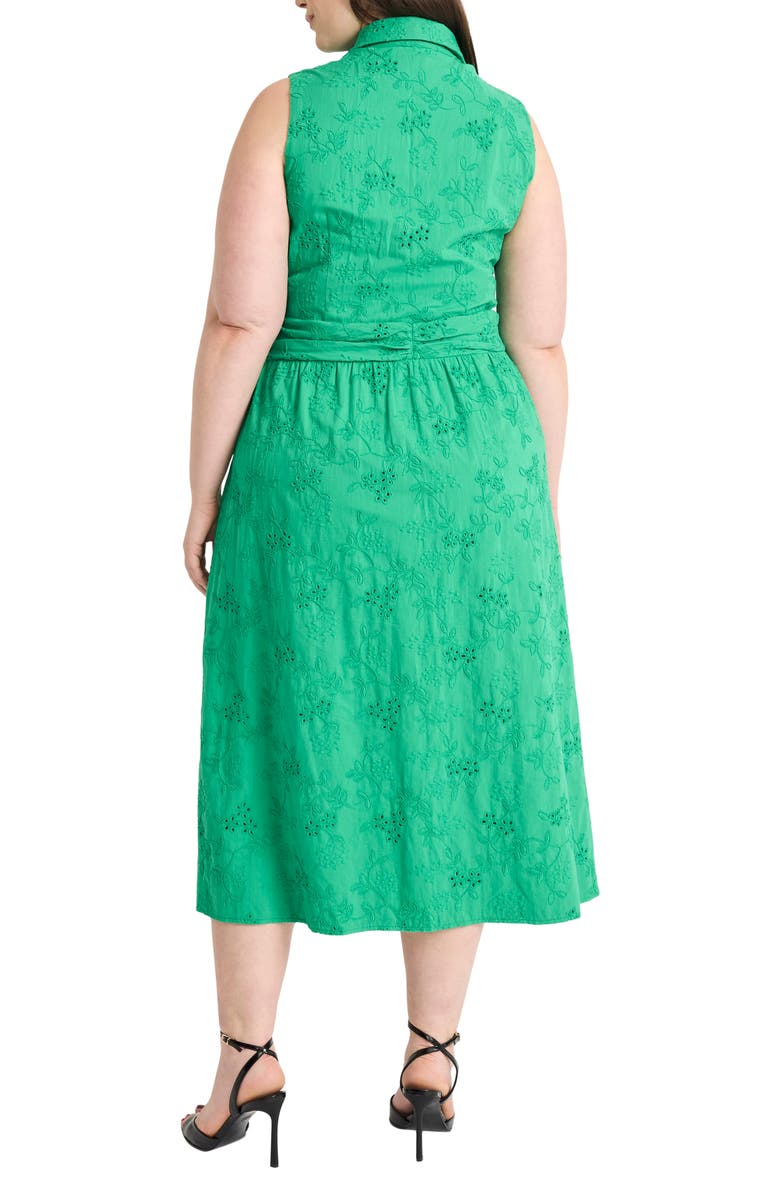 Maggy London Eyelet Front Wrap Sleeveless Maxi Dress, Alternate, color, Jelly Bean