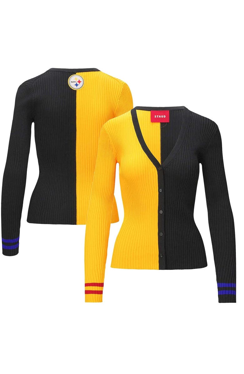 STAUD Women's STAUD Gold/Black Pittsburgh Steelers Cargo Sweater, Main, color, Gold