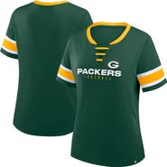 FANATICS Women's Fanatics Green Green Bay Packers Redzone Draw Play Athena Lace-Up T-Shirt