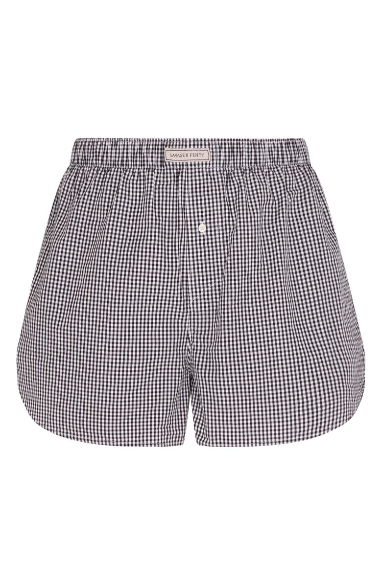 SAVAGE X FENTY Kickback Casuals Pajama Boxers, Alternate, color, Black Caviar Check Effect