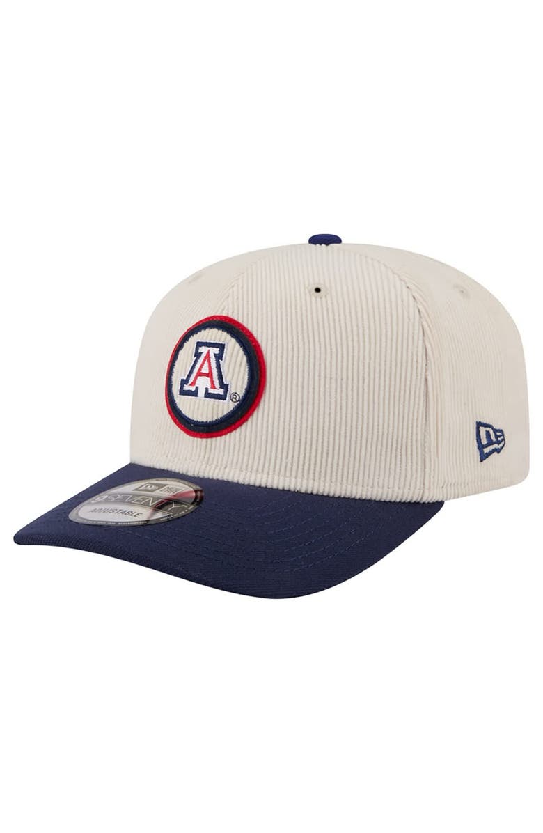 New Era Men's New Era Cream/Navy Arizona Wildcats Loyal Corduroy 9SEVENTY Adjustable Hat, Alternate, color, Cream