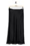 Lace Trim Satin Midi Skirt