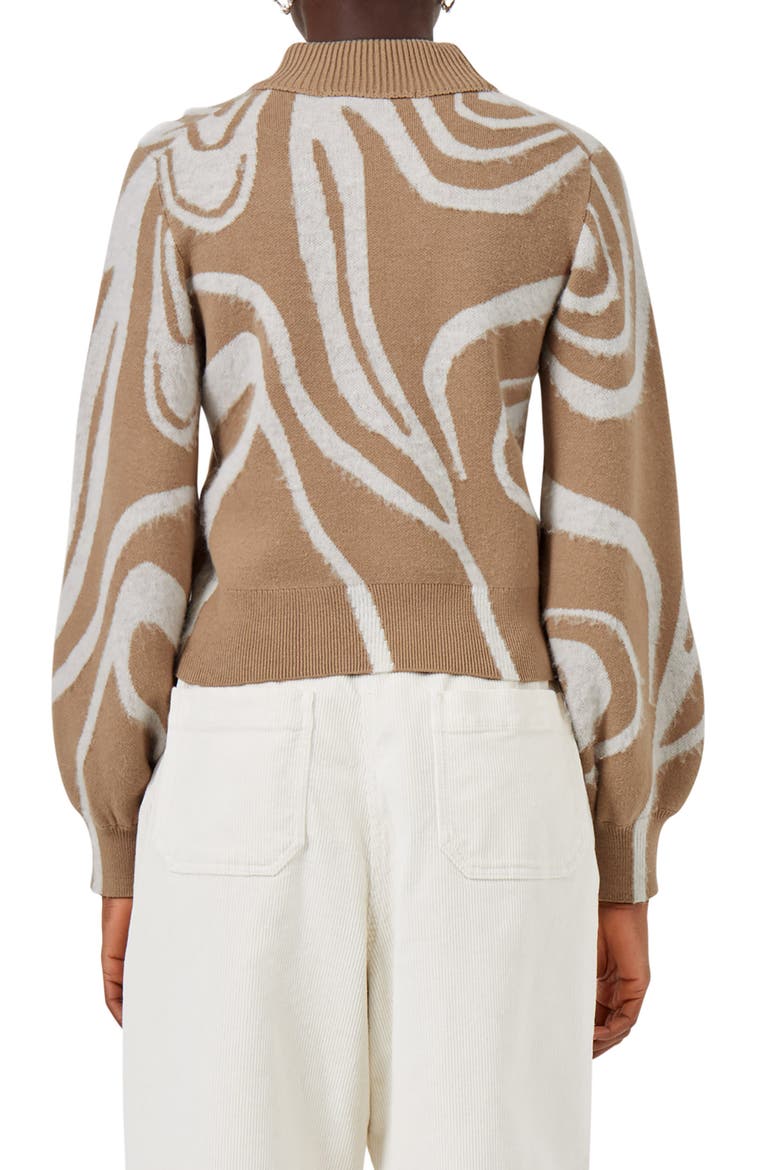 Maryssa Jacquard Sweater, Alternate, color, CAMEL-CLASSIC CREAM