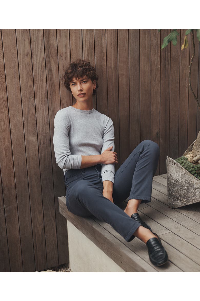 Organic Cotton All-Day Twill Straight Leg Pant, Alternate, color, Steel Blue