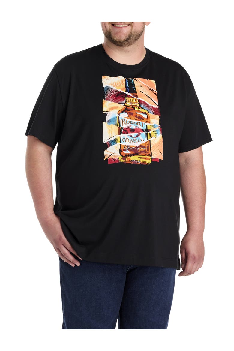 Big & Tall Whiskey Wisdom Graphic Tee, Main, color, BLACK