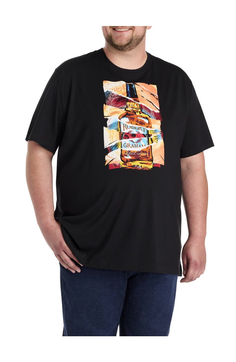 Robert Graham Big & Tall Whiskey Wisdom Graphic Tee, Main, color, Black