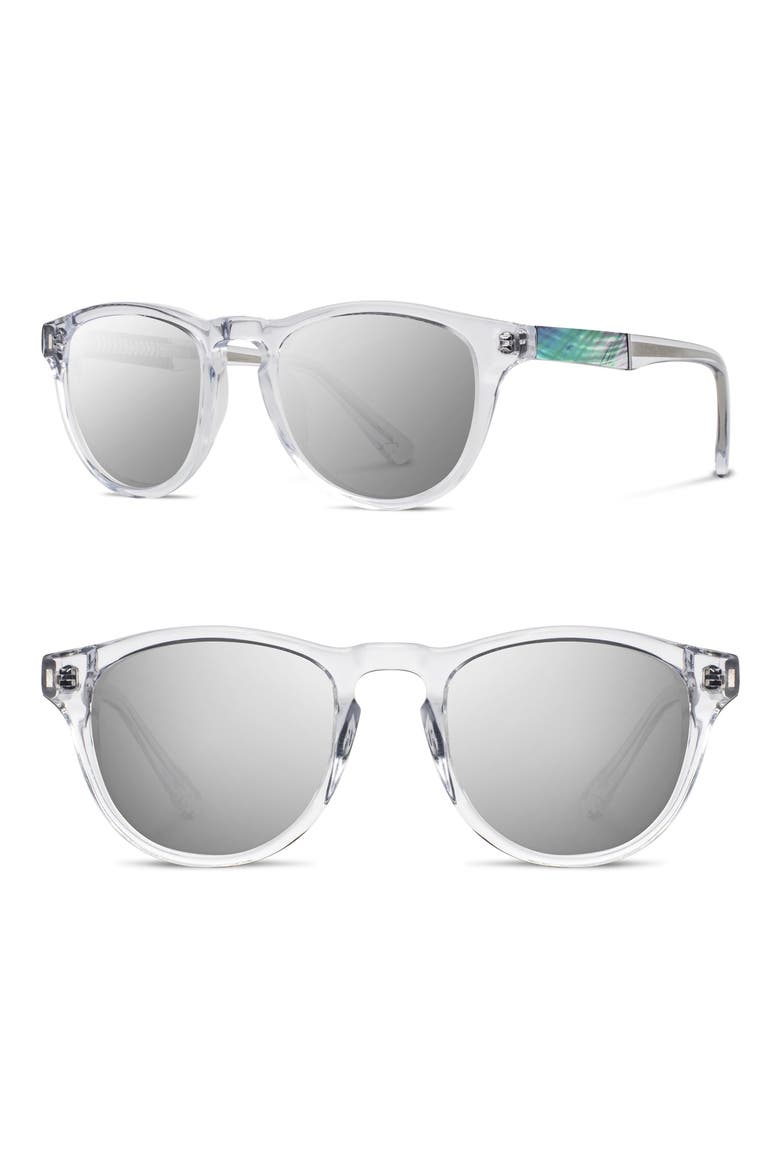 Ace 48mm Sunglasses, Main, color, CRYSTAL/ ABALONE SHELL/ SILVER