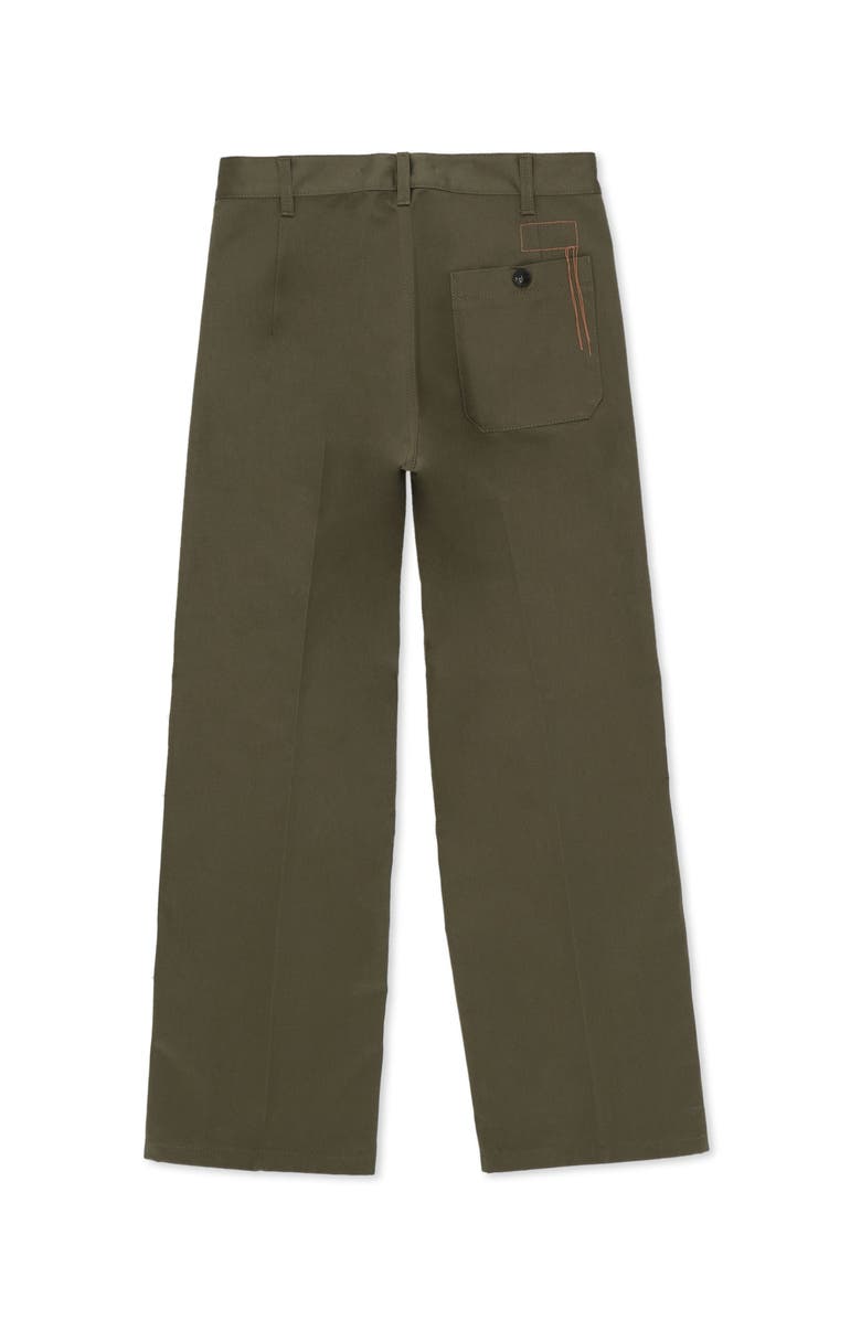 Fortela Cotton Gabardine Trousers with Pleats, Alternate, color, Green