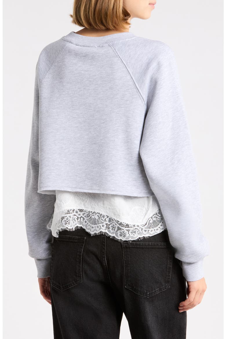Raglan Cropped Sweatshirt, Alternate, color, HEATHER GREY