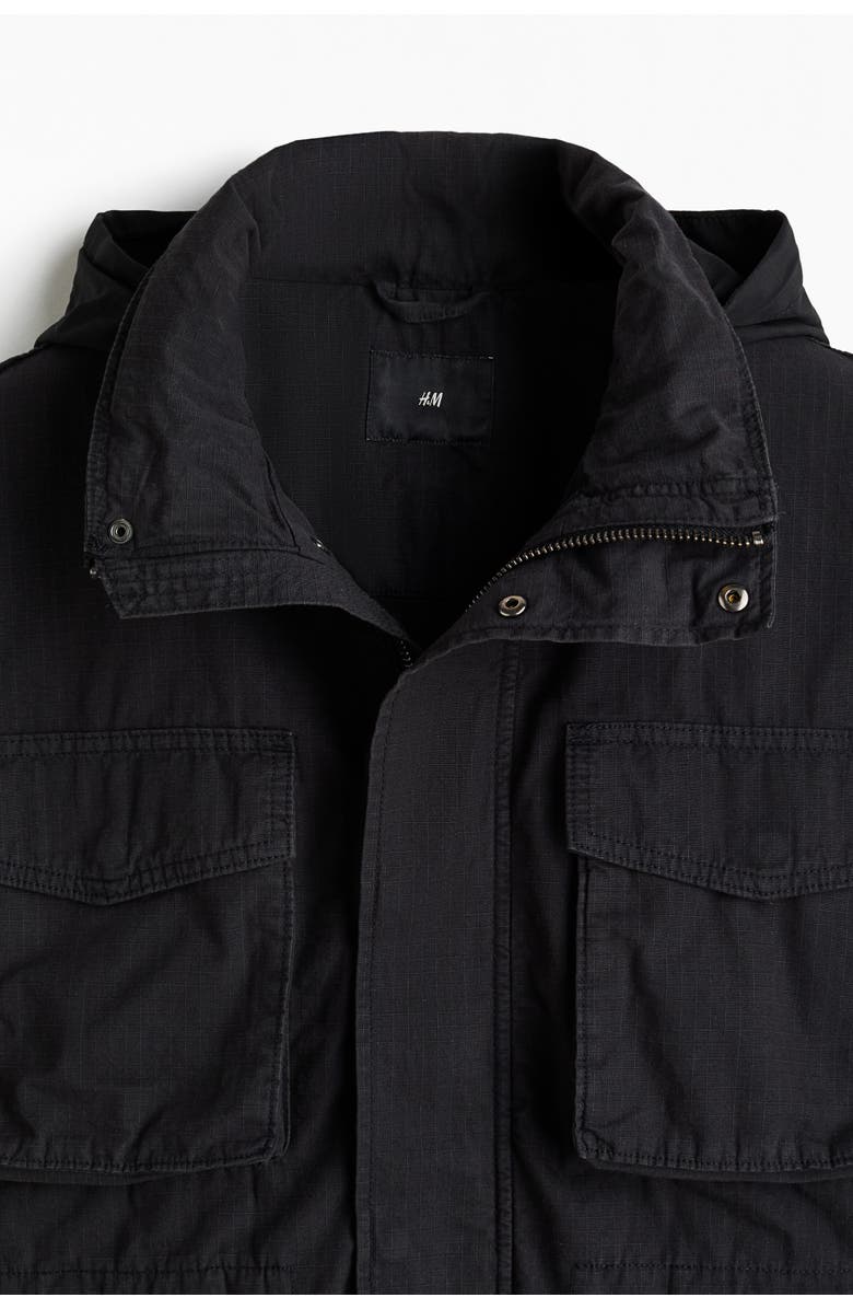 H&M Cargo Jacket, Alternate, color, Black