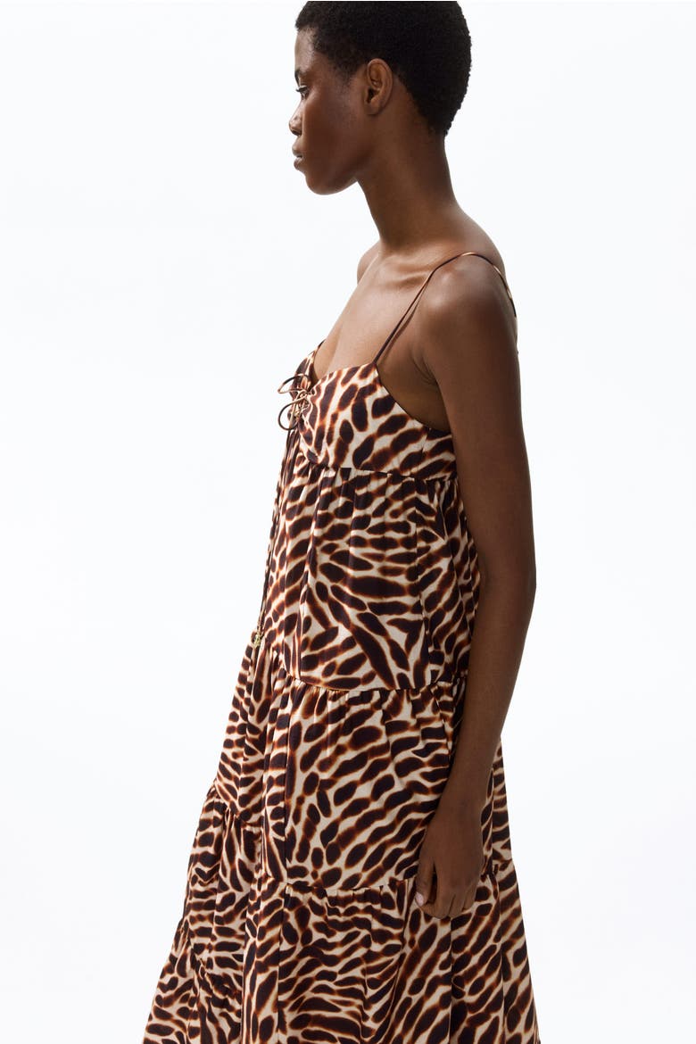 Tiered Strappy Dress, Alternate, color, Light beige/patterned