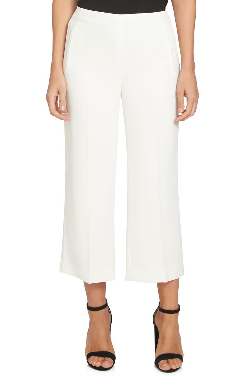 CeCe Moss Crepe Crop Trousers, Main, color, 