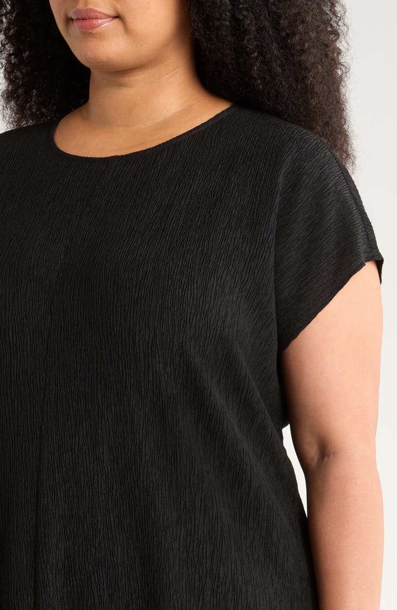 Eileen Fisher Short Sleeve Jacquard Maxi Dress, Alternate, color, 