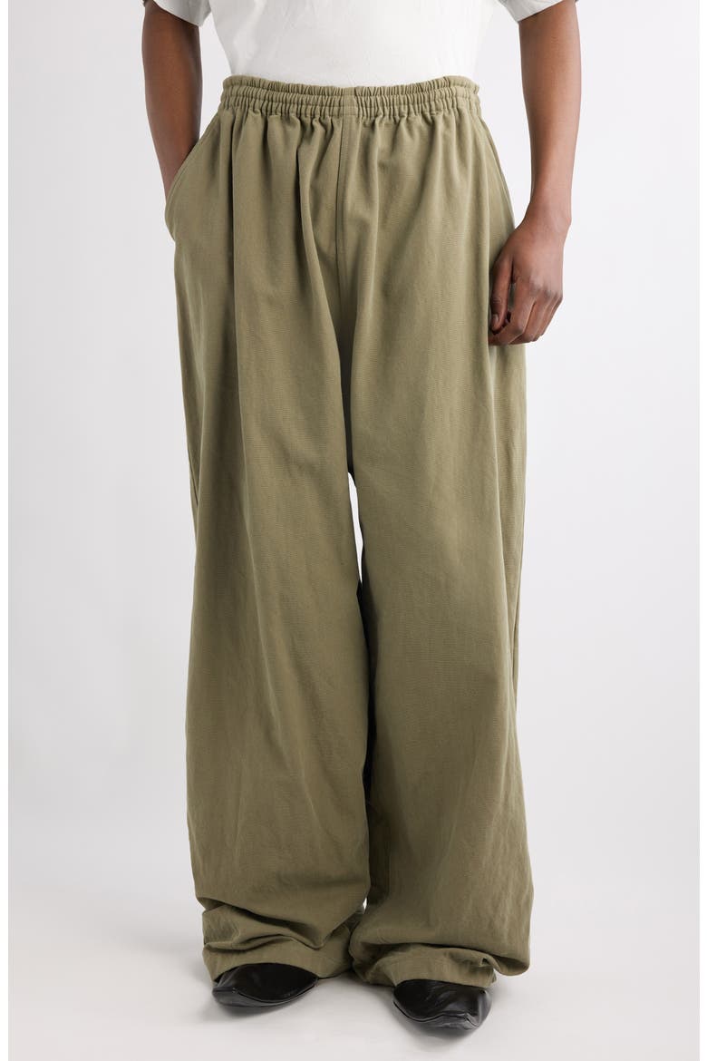 Baggy Cotton Canvas Pants, Main, color, LINDEN
