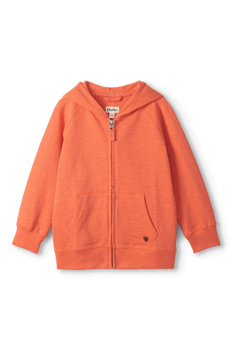 Kids' Flamingo Cotton Jersey Zip-Up Hoodie, Main, color, ORANGE