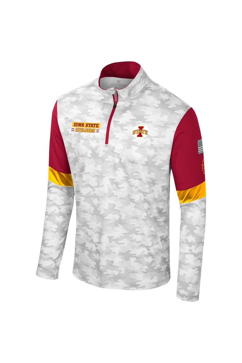 Men's Colosseum  Camo Iowa State Cyclones OHT Military Appreciation Tomahawk Quarter-Zip Windshirt, Alternate, color, Camo