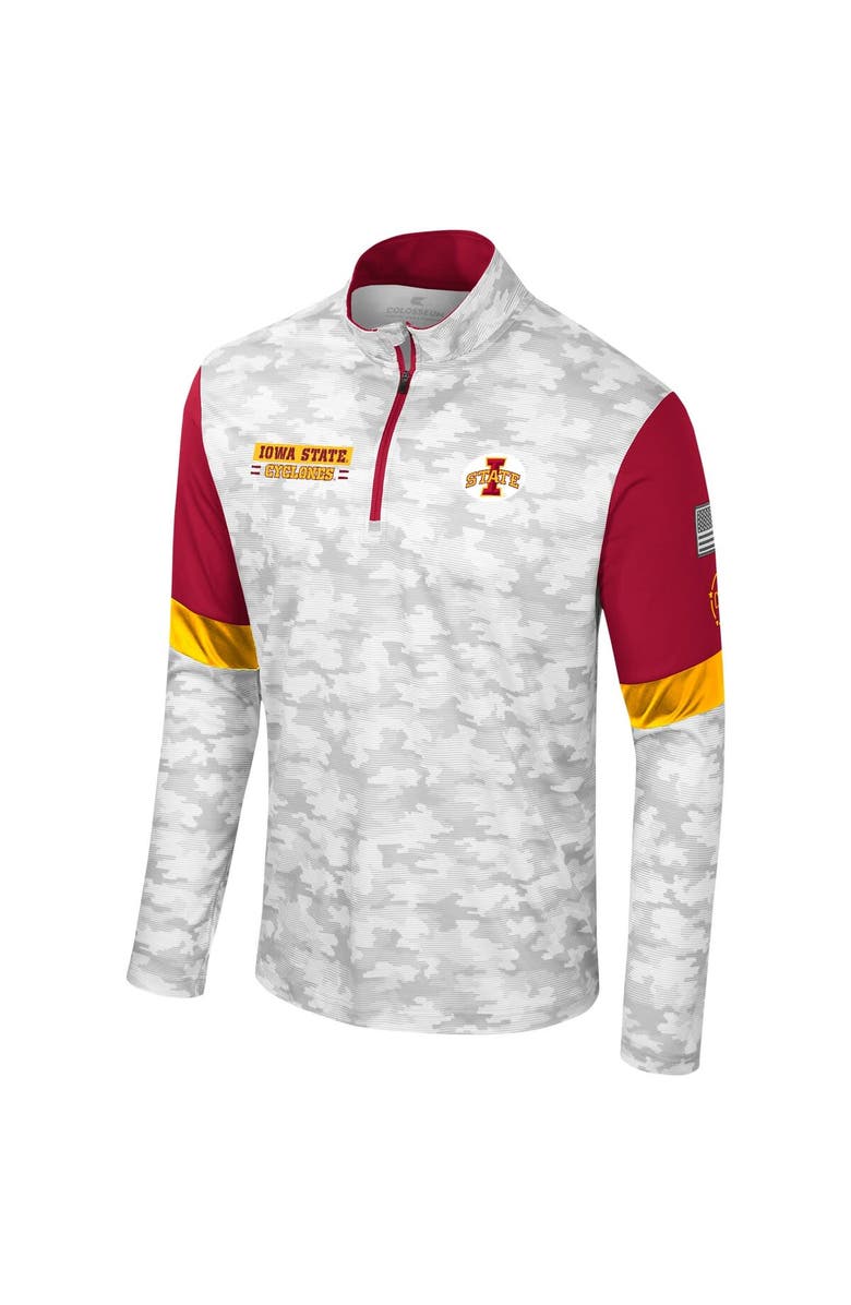 COLOSSEUM Men's Colosseum Camo Iowa State Cyclones OHT Military Appreciation Tomahawk Quarter-Zip Windshirt, Alternate, color,