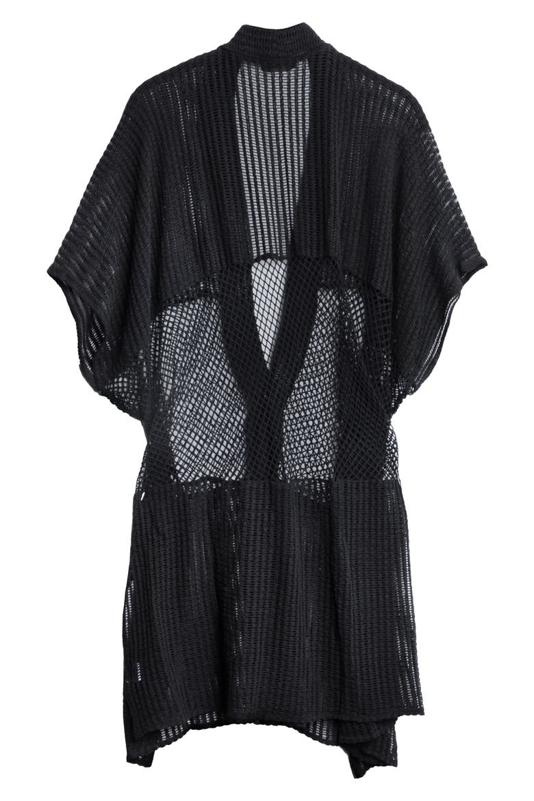Open Knit Cover-Up, Alternate, color, BLACK