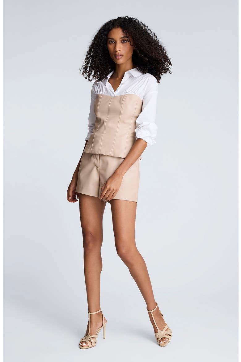 Faux Leather Shorts, Alternate, color, BUTTERNUT