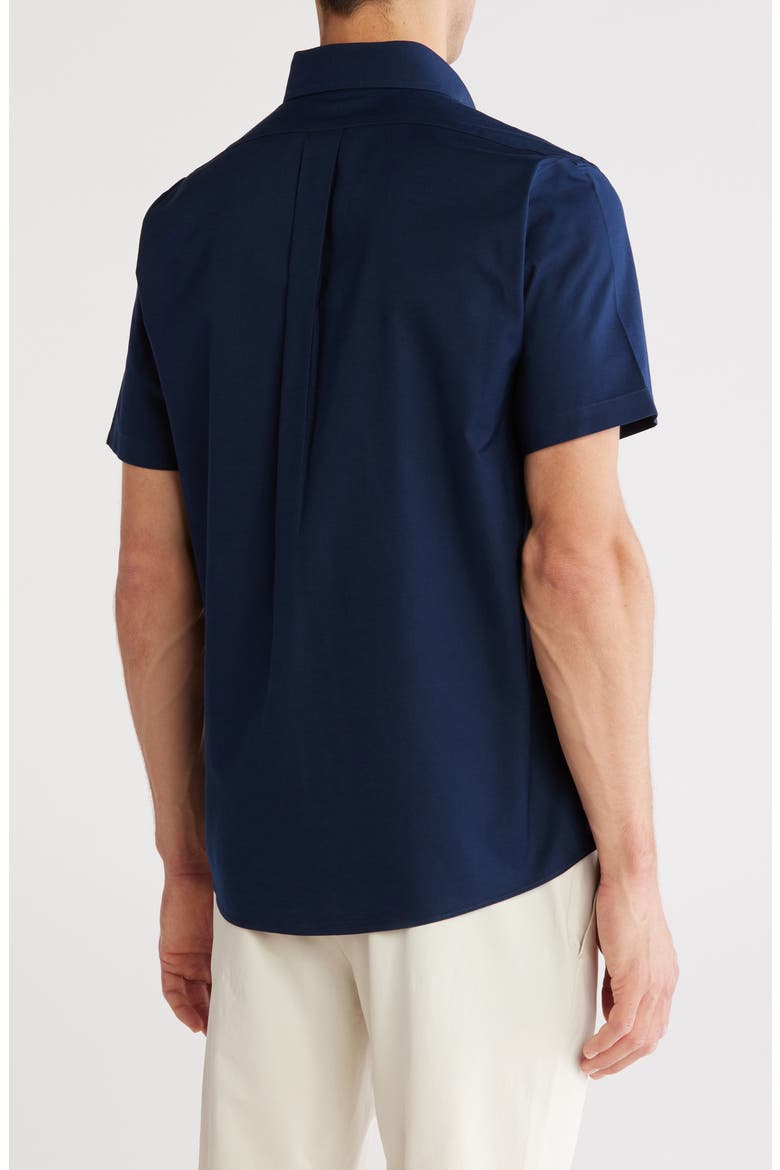 Non-Iron Regular Fit Oxford Stretch Short Sleeve Shirt, Alternate, color, NAVY BLAZER