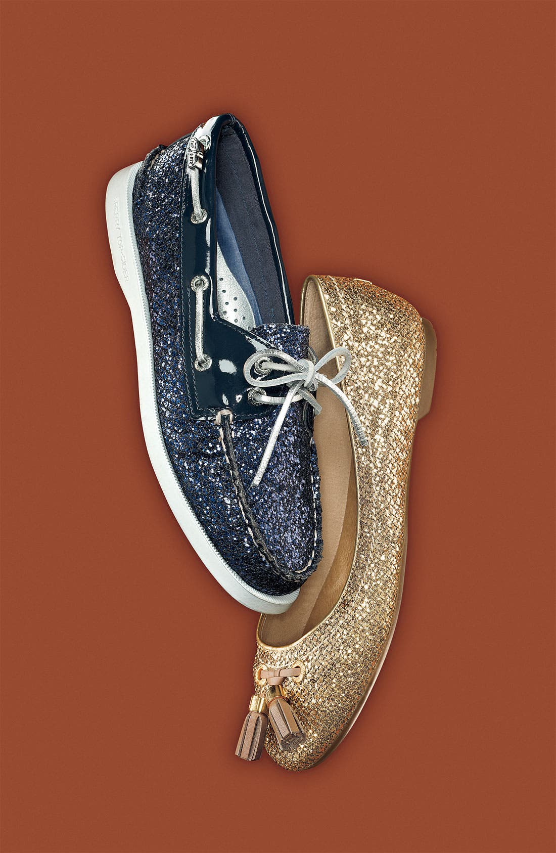 Sperry Top-Sider® 'Bliss' Flat, Alternate, color, GOLD GLITTER