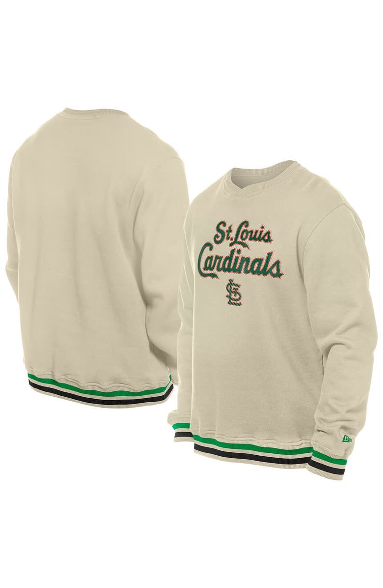 New Era Men's New Era Cream St. Louis Cardinals St. Patrick's Day Twill Pullover Sweatshirt, Alternate, color, Cream