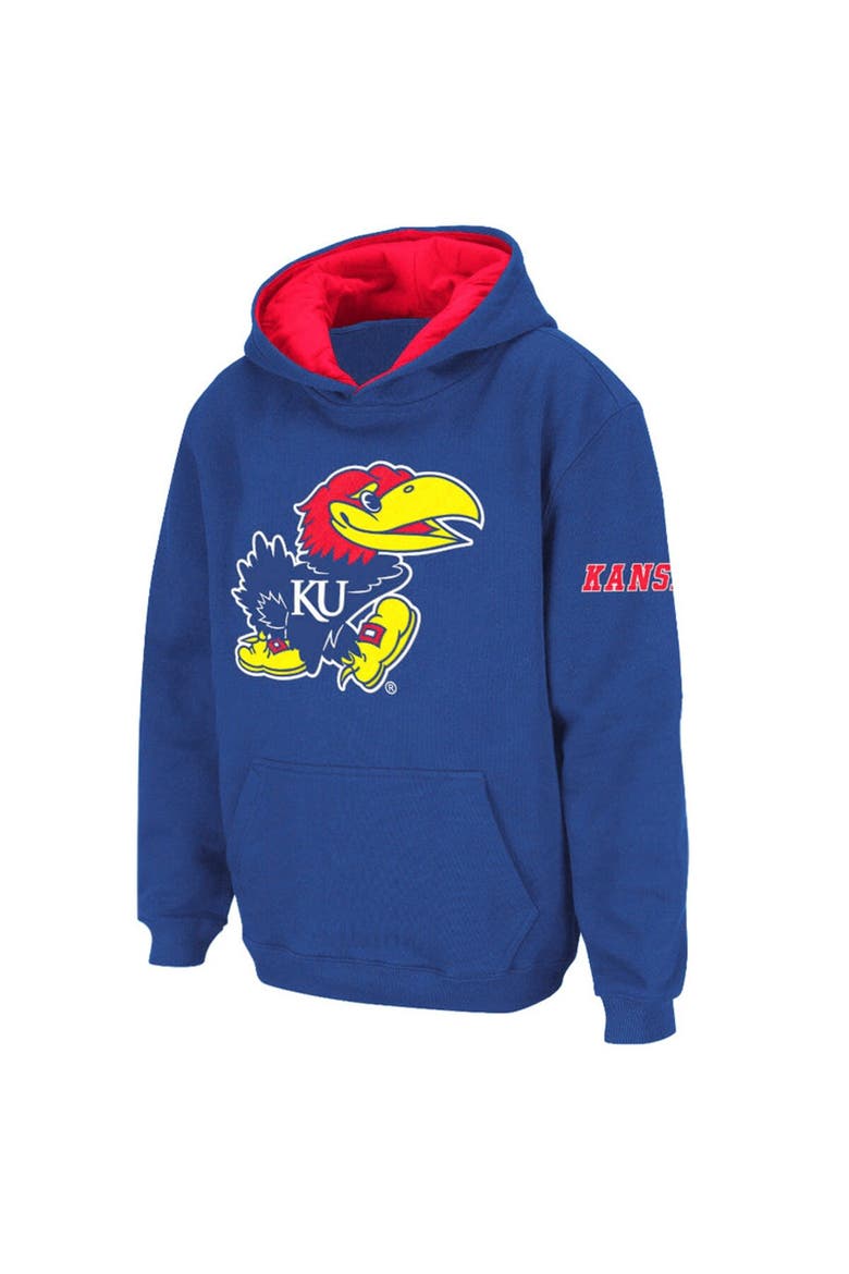 Youth Stadium Athletic Royal Kansas Jayhawks Big Logo Pullover Hoodie, Main, color, Royal