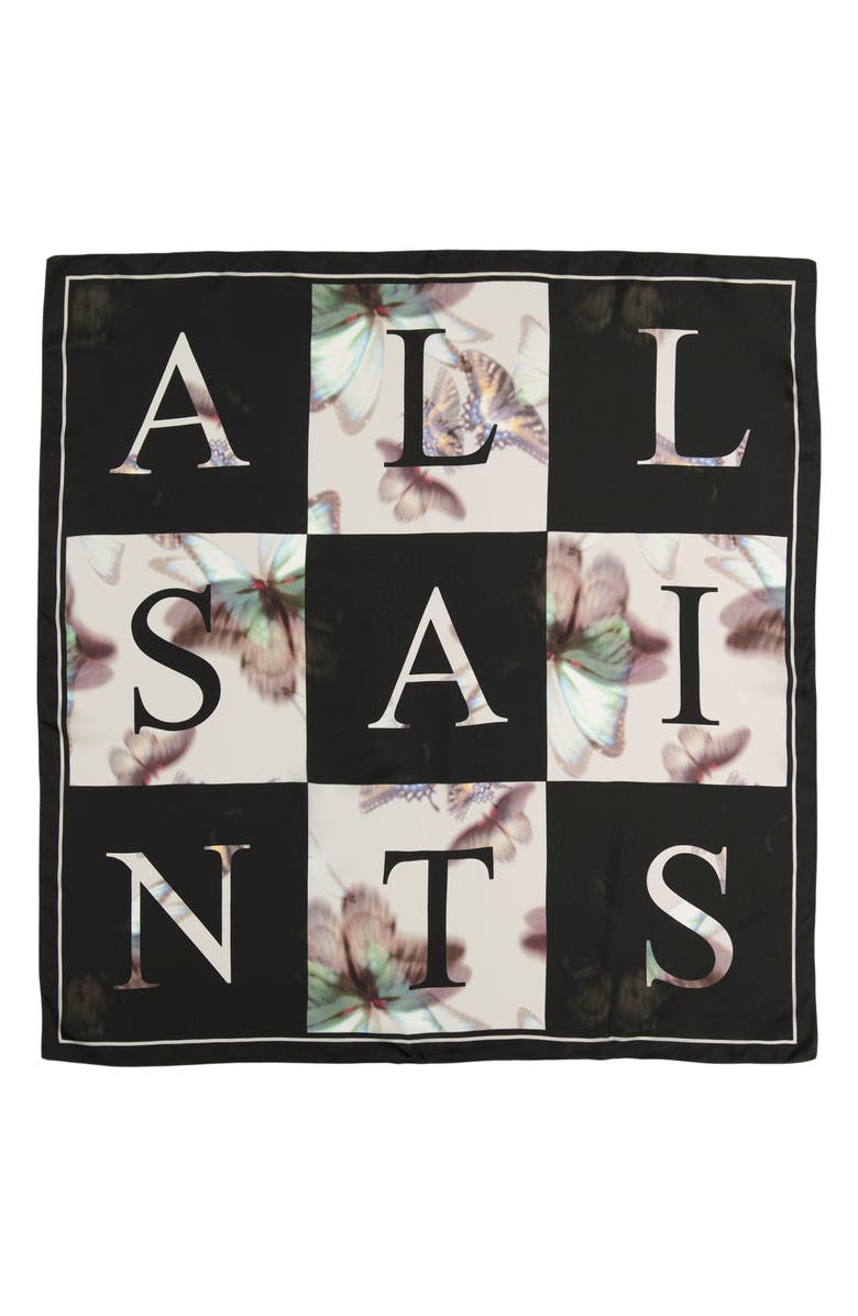 AllSaints Checkerboard Silk Scarf, Alternate, color, 