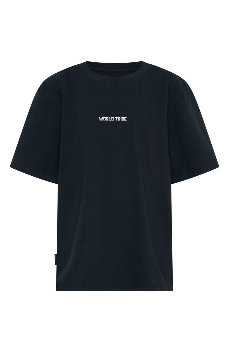 TINY TRIBE Kids' World Tribe Cotton Graphic T-Shirt, Main, color, Black