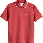 BOSS Kidswear Kids' Tipped Cotton Pique Polo